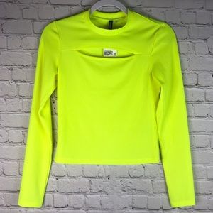 Divided by H&M Neon Yellow Long Sleeve Crop Top